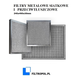 Filtr metalowy siatkowy 245x495x30mm